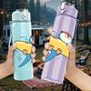 1PC Shark Surfboard Wave Action Cartoon 750ml Color Plastic Sports Water Bottle Leakproof Flip Straw Lid Suitable for Sports Office Home Use