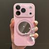 Применимо к чехлу для мобильного телефона iPhone17Pro ледяное стекло зеркало магнитный держатель-подставка Apple 16 противоударный чехол с большим окном