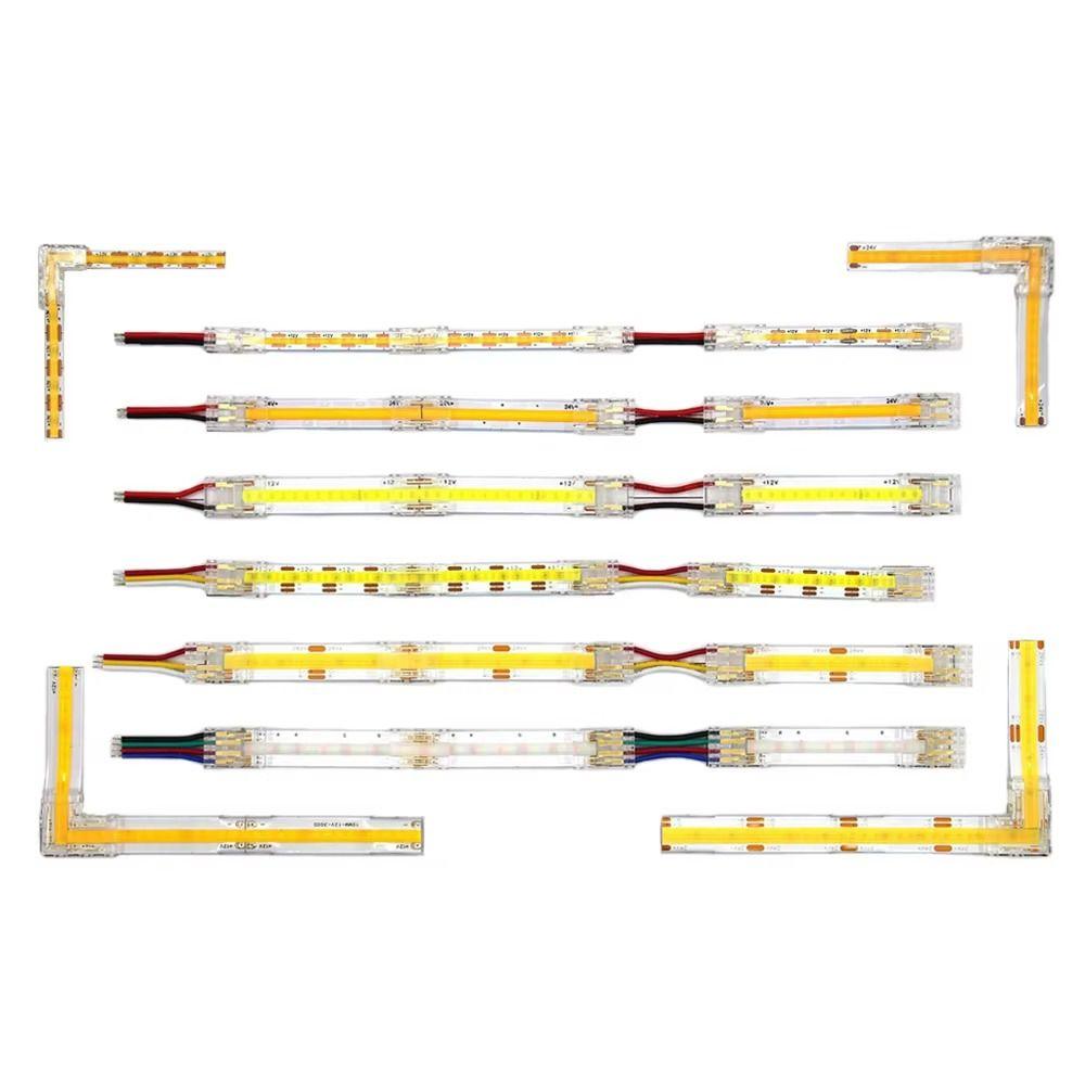 5 шт./комплект 2/3-контактный COB LED Коннектор для светодиодной ленты Провод к проводу 8/10 мм Штыревой коннектор Мини-защелка Односторонний Коннекторы для светодиодной ленты