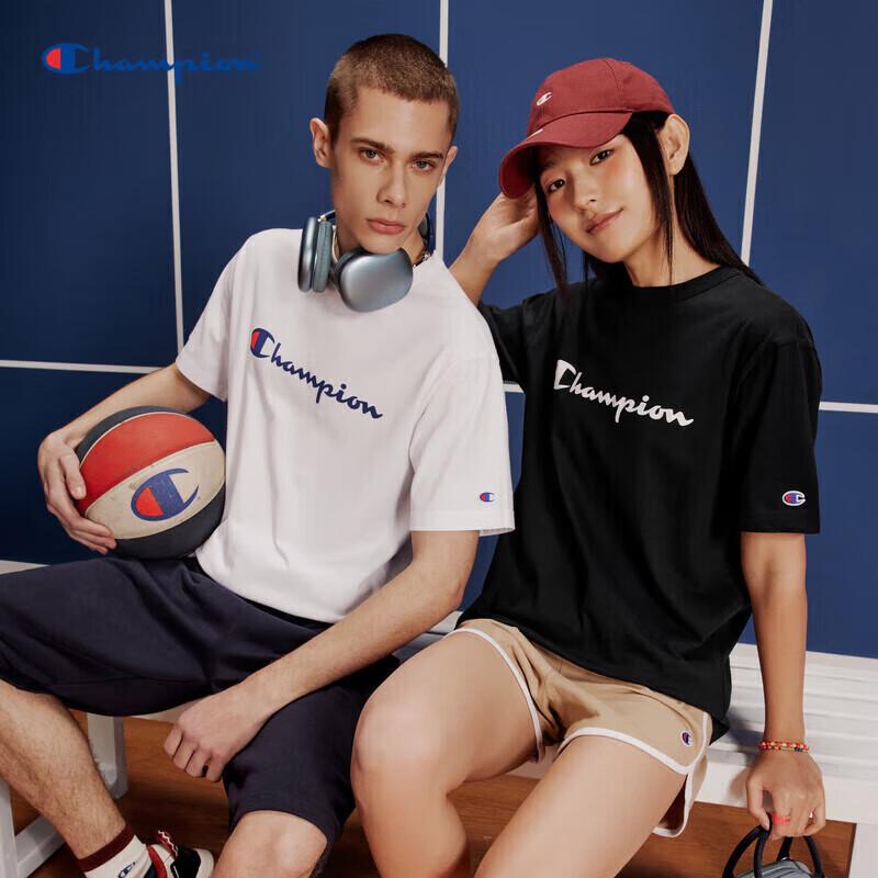 Champion Унисекс хлопковая футболка с коротким рукавом