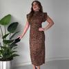 Летнее платье без рукавов с леопардовым принтом для женщин, слегка зрелое, европейского и американского стиля, 2024