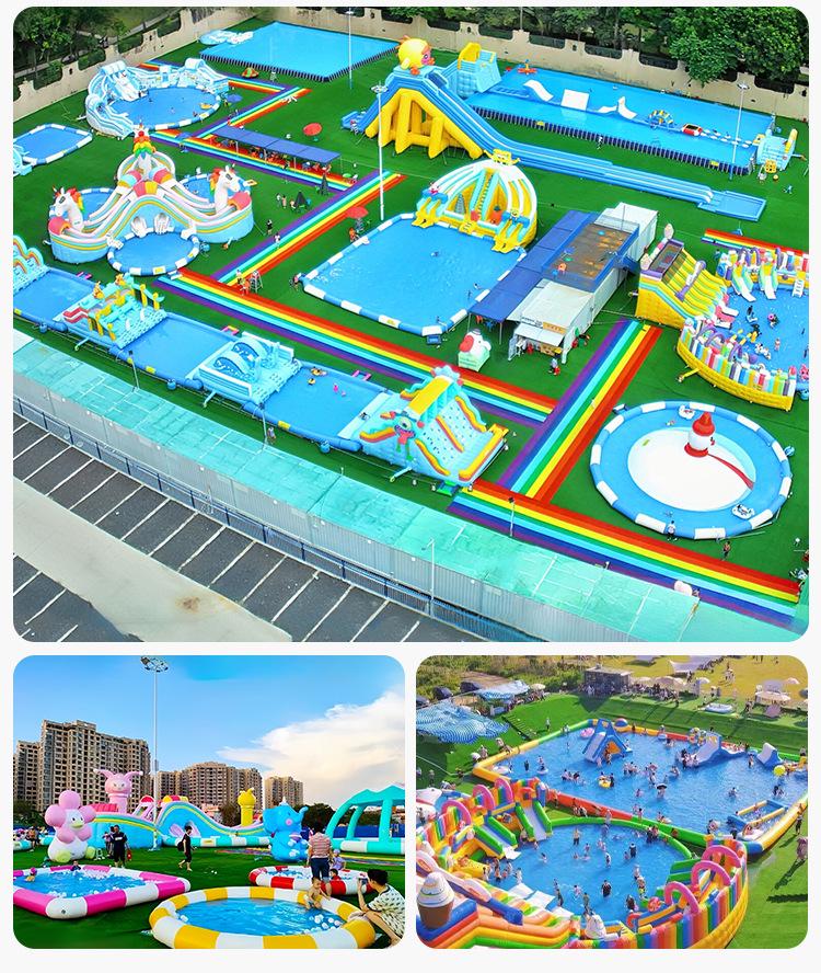 Outdoor Commercial Inflatable Swimming Pool & Sunshade for Kids