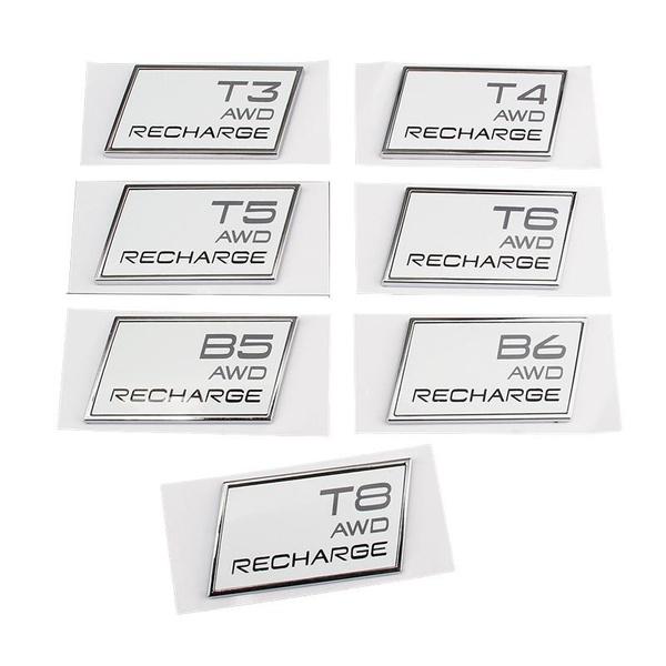 Car 3D ABS Trunk Badge Emblem Decals Sticker For Volvo T3 T4 T5 T6 T8 B5 B6 AWD Recharge XC40 XC60 XC90 V60 S60 S80 S90 V40 C30