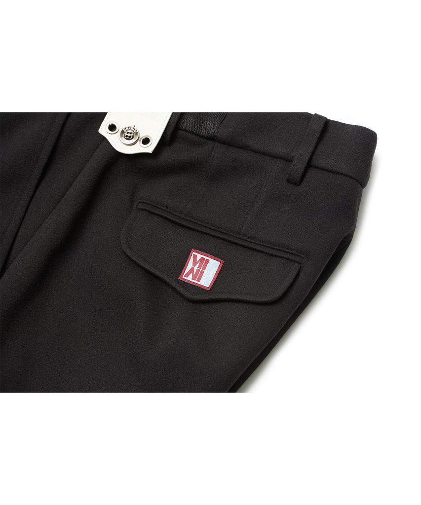 Mondiag Men'S Single-Pleat Herringbone Pants (Black)