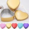 1pcs Heart-shaped Jewelry Box Gift Storage Box Tinplate Box Candy Pill Cases Durable Multifunctional Portable Mini Tin Boxes