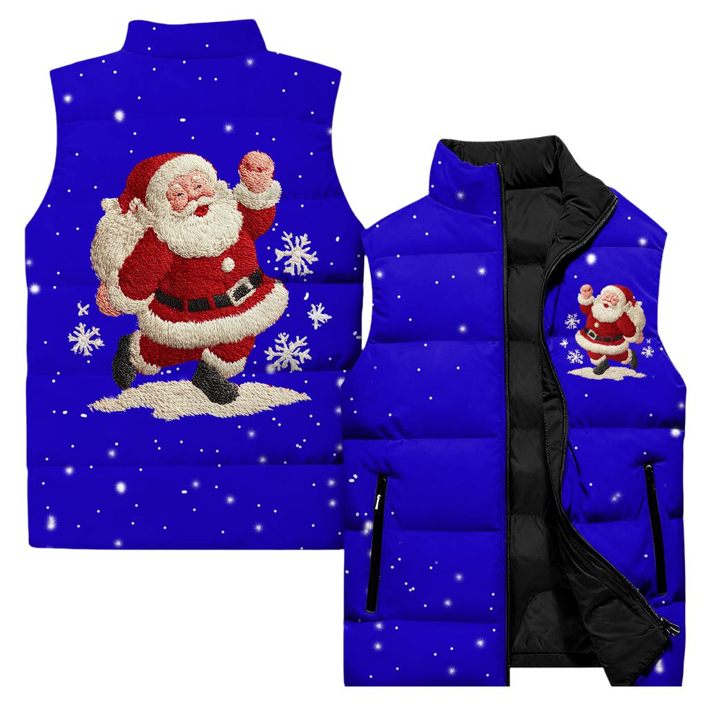 Ladies' Casual And Fashionable Sleeveless Vest Christmas Printed Cotton Jacket