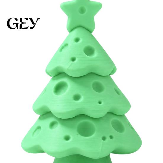 Cute Festive Shelf Accents 3D Printed Cheese Christmas Tree Figurine, Mini with Star Tabletop Decor Topper, Ornament for Desk Holiday Home