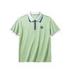 Удобная универсальная дышащая рубашка-поло с цветными блоками в полоску с коротким рукавом, женские топы Yuanli-Green 162438140-2