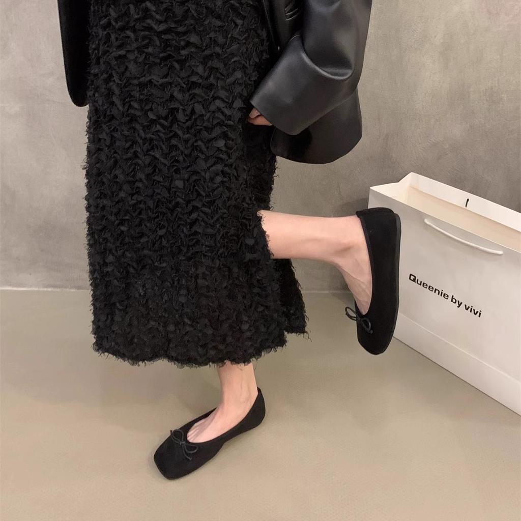 Французские ретро туфли-лодочки на плоской подошве из замши с леопардовым принтом, женская обувь 2025 осень и зима, плюшевые туфли, туфли Doudou