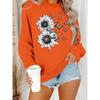Womens Floral Print Hooded Sweatshirt Loose Fit Casual Pullover Fall Winter