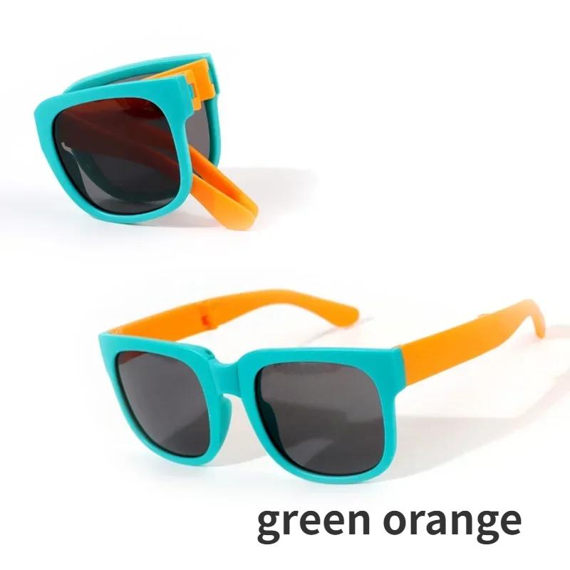 Складные уличные детские солнцезащитные очки для мальчиков и девочек, брендовый дизайн, портативные квадратные детские очки, детские солнцезащитные очки, уличная защита UV400