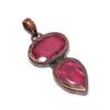 Ruby Pendant Gemstone Jewelry, Copper Electroformed Handmade Pendant, Latest Design Jewelry