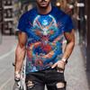 Summer Dragon 3D Printed Men's T Shirts Fashion Casual O-Neck Short Sleeve Sportswear Harajuku Cool Streetwear Oversized Tops
