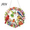 Decorative Xmas Ornament Christmas Rhinestone Painting Suncatcher Kit, DIY Faux Pearl Art Vintage Hanging Decoration Crafts for Adults Beginner,