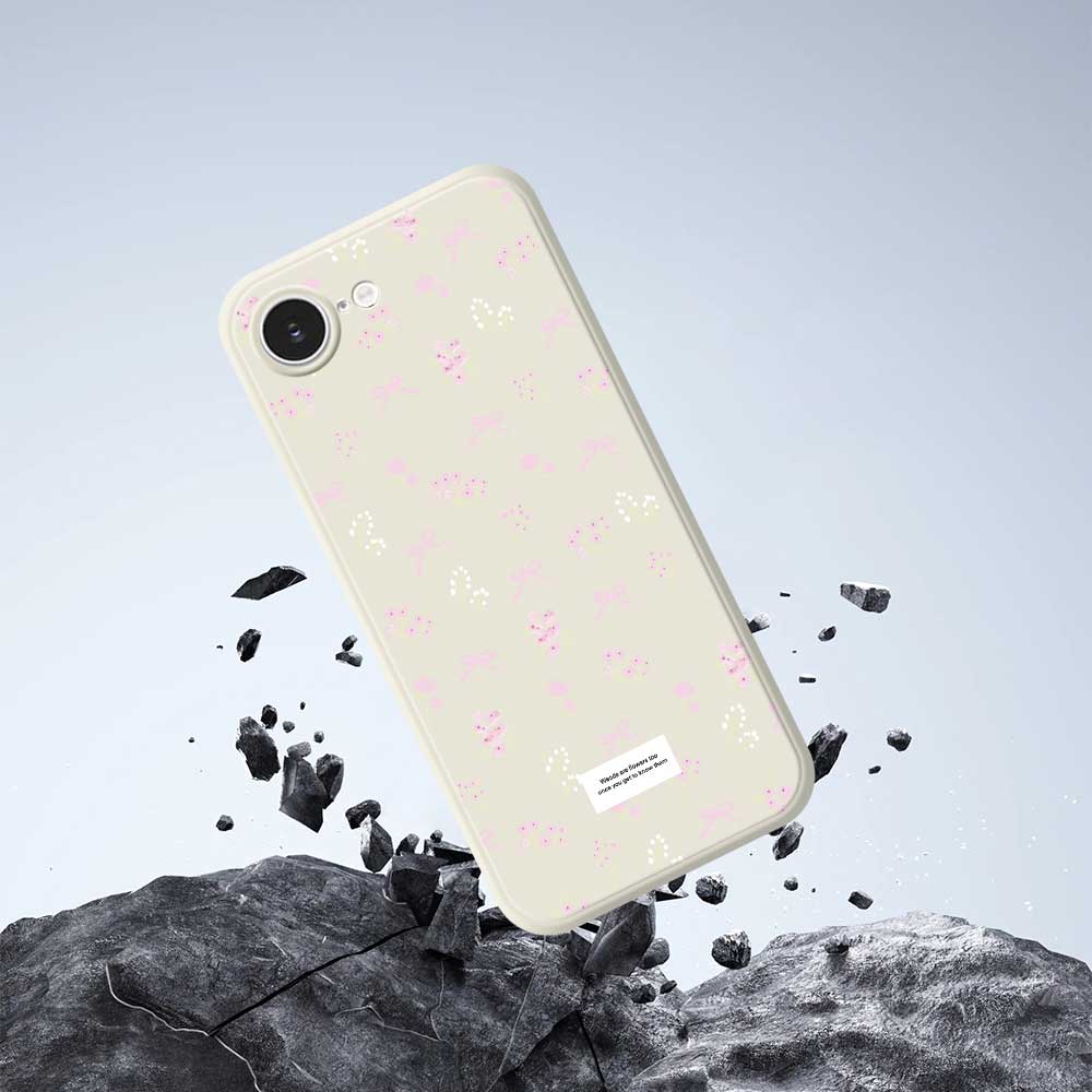 For iPhone 16e Case Cute Floral Pattern Printing Straight Edge TPU Phone Back Cover