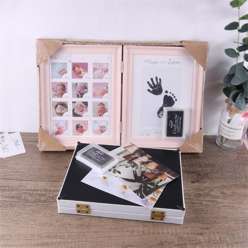 Foldable Picture Frame for Newborn Photo Frame Nursery Table Display Footprint Handprint Keepsake Frame House Decoration