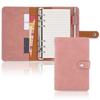 SHOP System Bible Faux 4 Types of Pen OF391 MT's Notebook, Size, Leather, 6-Ring Holes, Refills, Pockets, Holder, (Pink)