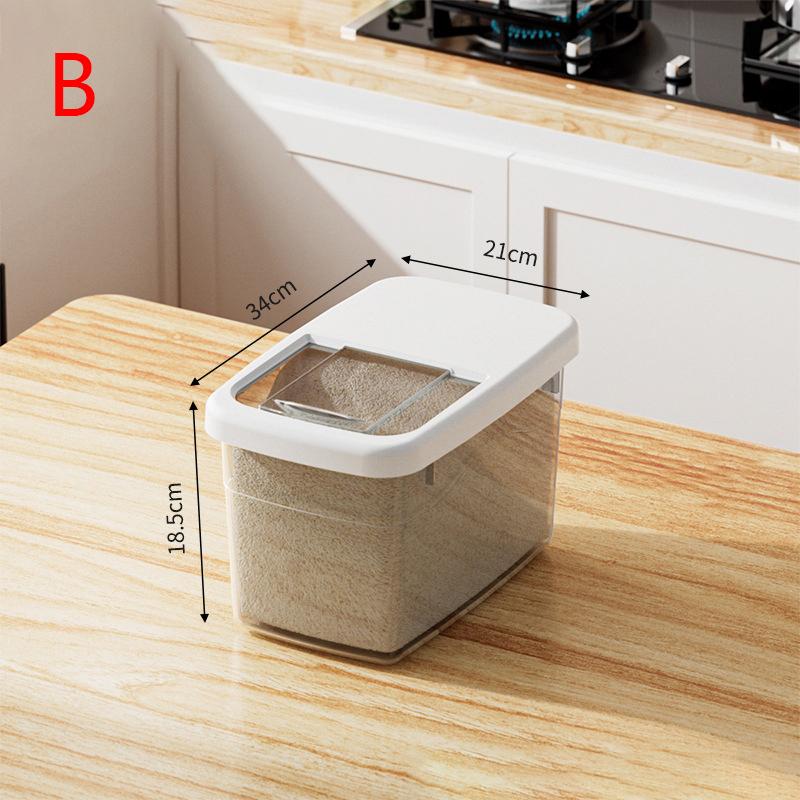 Большая емкость для хранения риса 15 кг с крышкой, утолщенный прозрачный влагонепроницаемый контейнер для хранения с защитой от насекомых