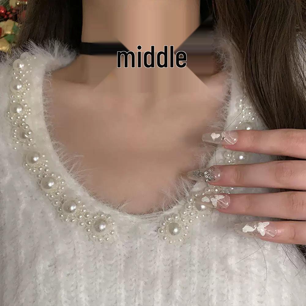 Adorable Christmas Plush Necklace with Red Velvet Bow and Jingle Bell Choker