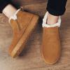 Мужские зимние ботинки из натуральной кожи, удобные бархатные теплые зимние ботинки с высоким берцем, хлопковая мужская обувь на коротком меху