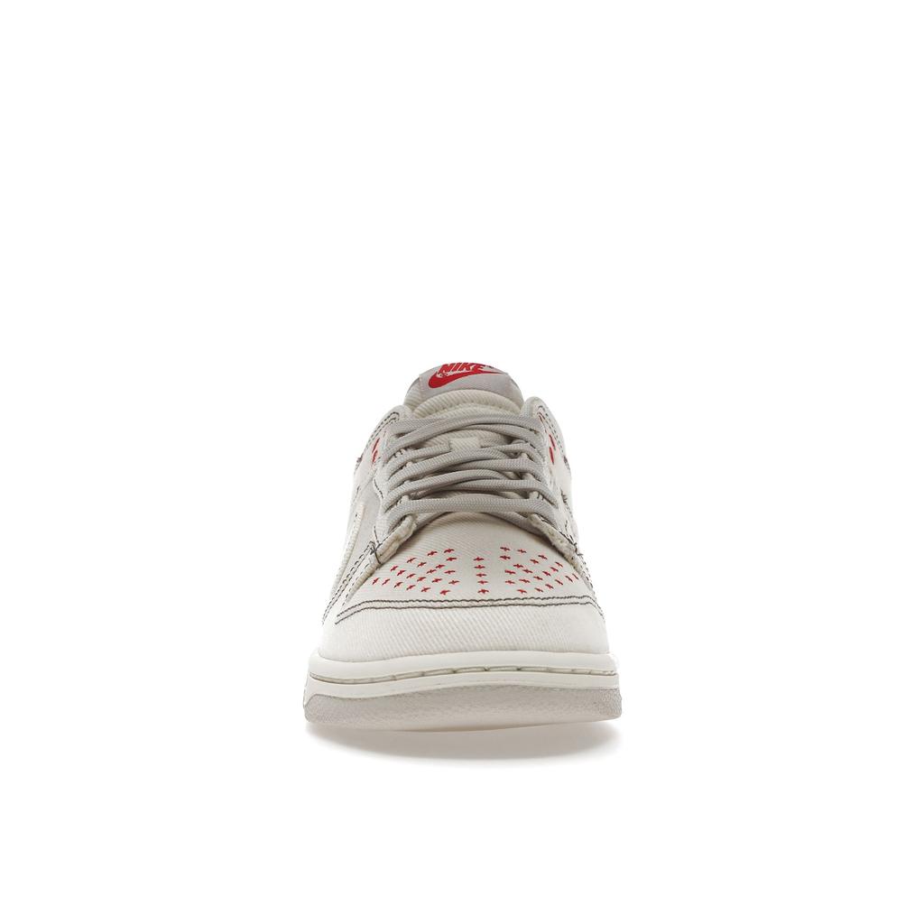 Nike Dunk Low SE Sashiko - Light Orewood Brown Unisex Sneakers Cream University-Red Pale-Ivory DV0834-100