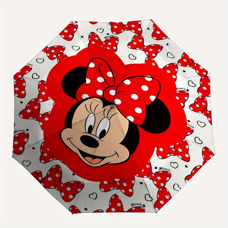 1pc Minnie Mouse, Automatic Folding Umbrella: Compact 8 Bone Design Cartoon Outdoor Travel Companion, Business Umbrella, Christmas Valentine