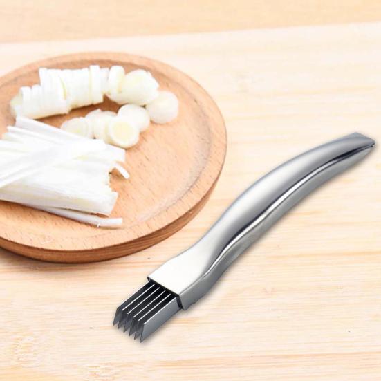 Кухонный измельчитель для зелени из нержавеющей стали с несколькими лезвиями, многофункциональный нож для нарезки зеленого лука, инструмент для шинковки зеленого лука, овощной гаджет