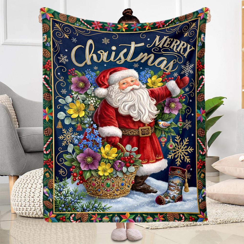 Winter Wonderland Snowman Flannel Blanket-Soft and Suitable for Sofas,Beds,Offices,Travel,All Seasons,Great Gift for Holidays and Birthdays.