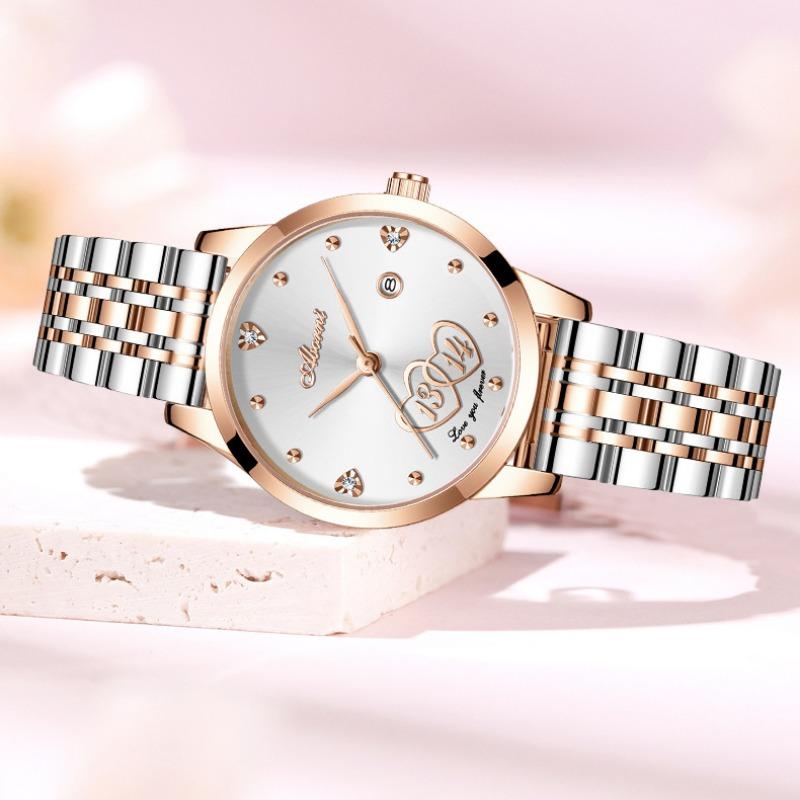 ABORNI женские часы подарок на день святого валентина один пожизненный кварцевые женские часы календарь женские часы со стальным ремешком