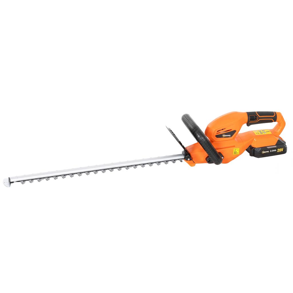 Electric Hedge Trimmer Cordless Battery-powered Hedge Cutter with 100 W Motor Power Cordless 51cm Cutting Length ABS Orange
