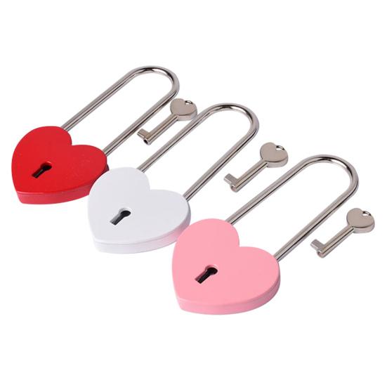 1 комплект, длинный замок для любви, высокая твердость, износостойкий для хранения, цинковый сплав, комбинированный навесной замок в форме сердца для путешествий