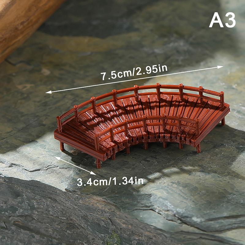Китайский мост Статуя Модель древнего здания Японский павильон Украшения Миниатюрный Дзен-сад Аквариум Бонсай Украшения