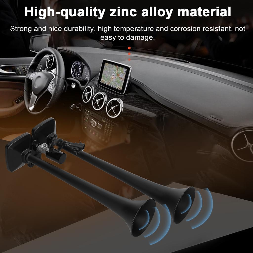 Громкий электрический звуковой сигнал с двойной трубой, 150 дБ, 1224 В, с электромагнитным клапаном для автомобилей, грузовиков, морских пехотинцев