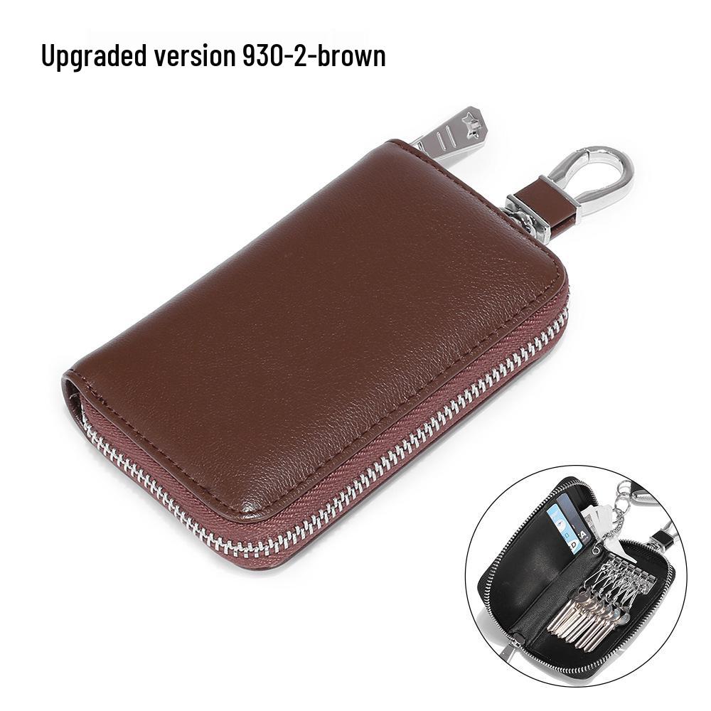 Универсальный чехол для ключей из натуральной кожи на молнии для мужчин и женщин