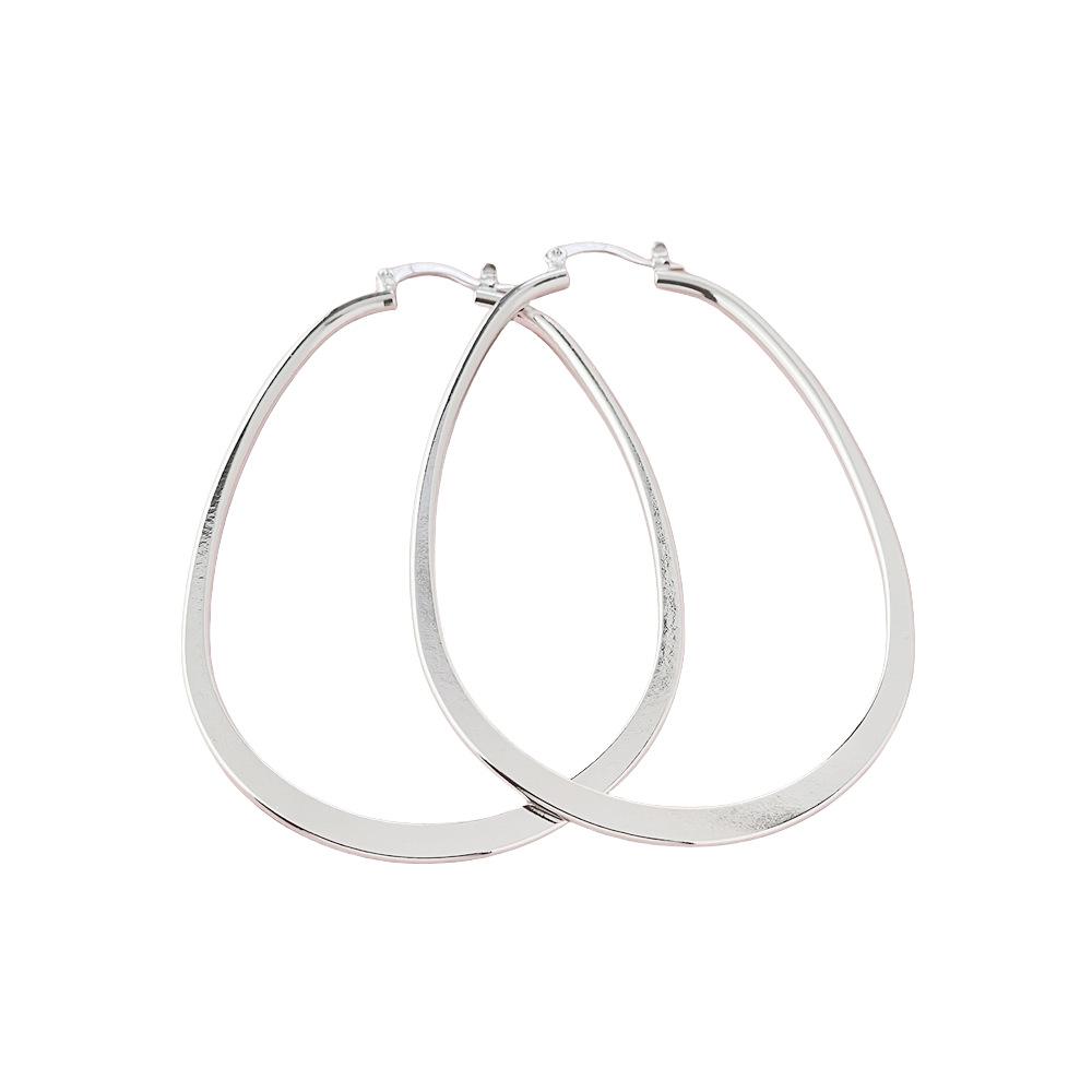 925 Sterling Silver Fashion Versatile 5 * 7CM Simple Big U Earrings Birthday Party Anniversary Gift Daily Wear