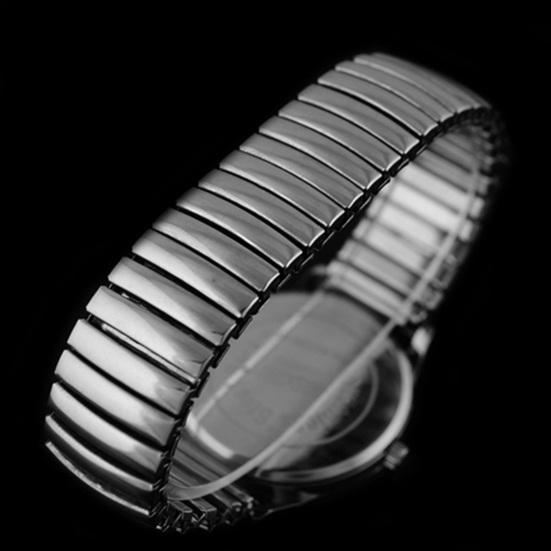 Men's Women's Couple Lover Elastic Alloy Quartz Analog Wrist Watch Fashion Gift