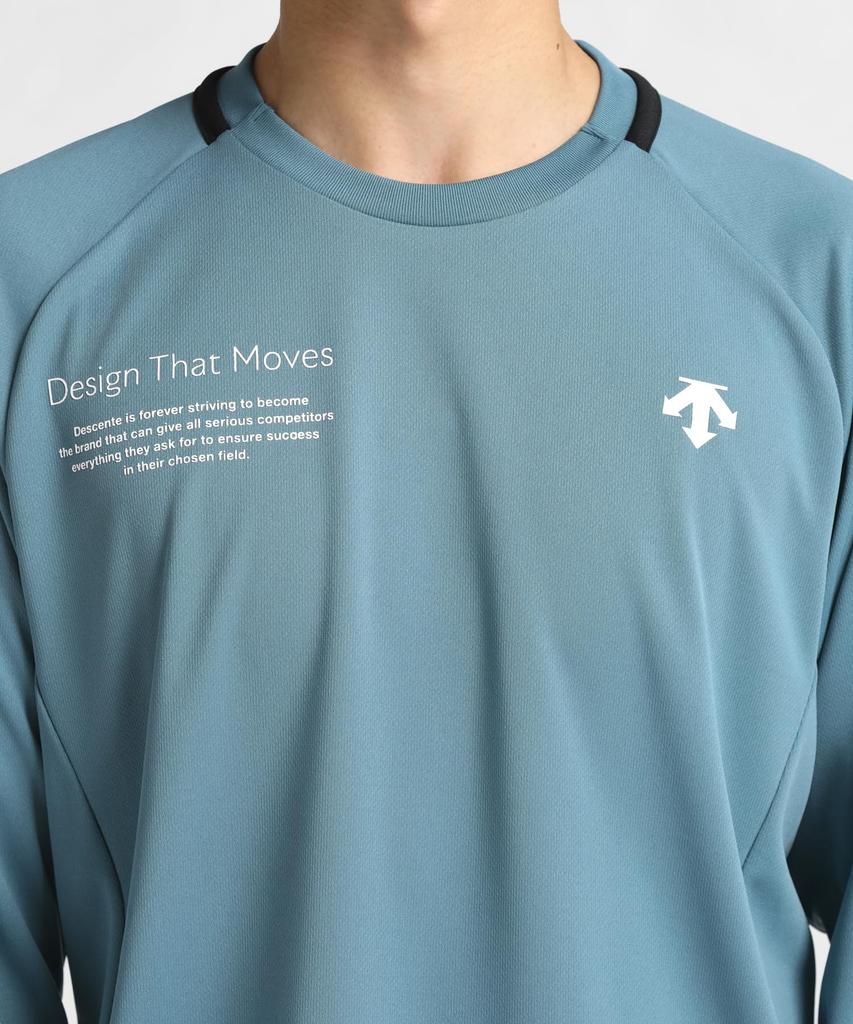 DESCENTE Long Sleeve Volleyball Easy Arm Flying Yuki Blue T-Shirt, Movement, Receive, Ishikawa,