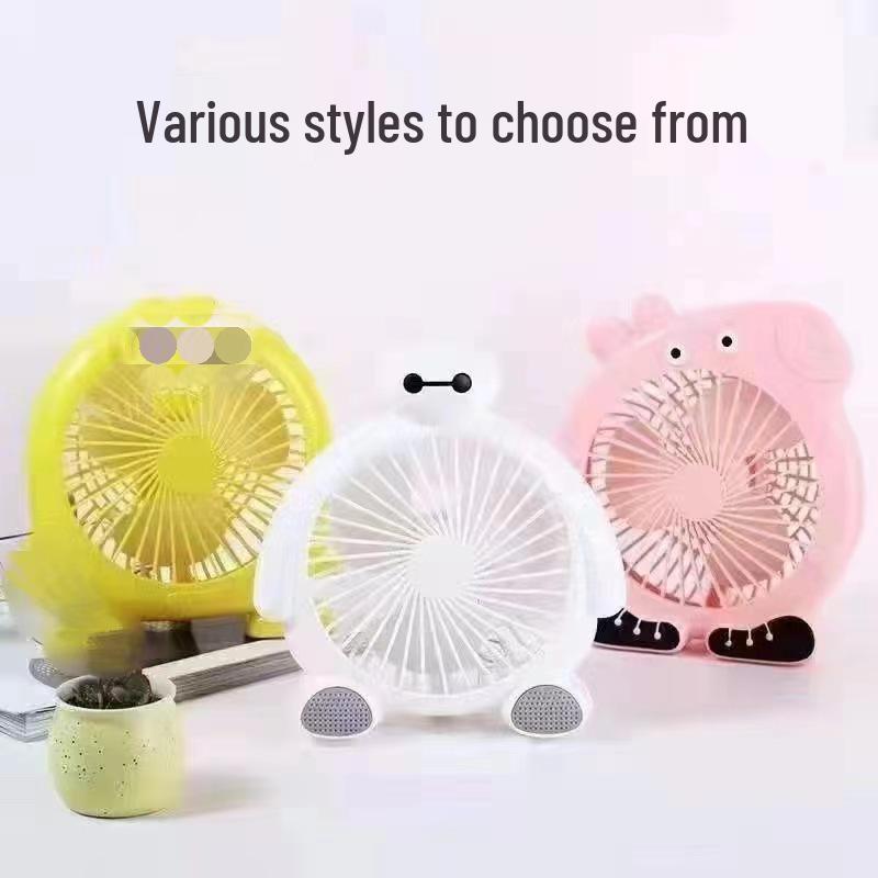 USB Mini Cartoon Silent Desktop Fan for Dorm or Home Use