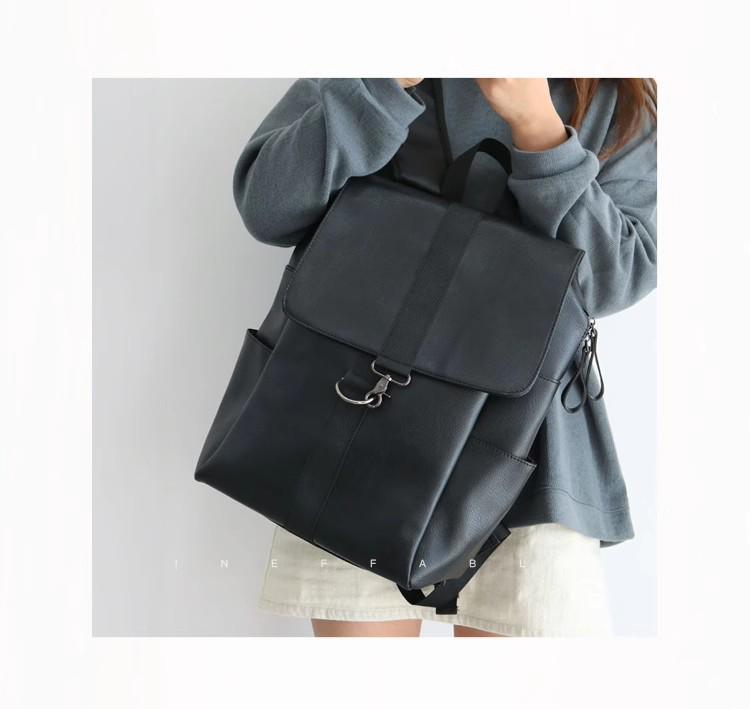 Модный женский рюкзак из мягкой кожи: 2023 Колледж и Путешествия, Корейский и Японский Стиль, Вместимость для 16-дюймового ноутбука
