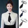Women Men Neck Tie Adjustable Elastic Band Solid Color Graduation Bow Tie Bank Hotel
