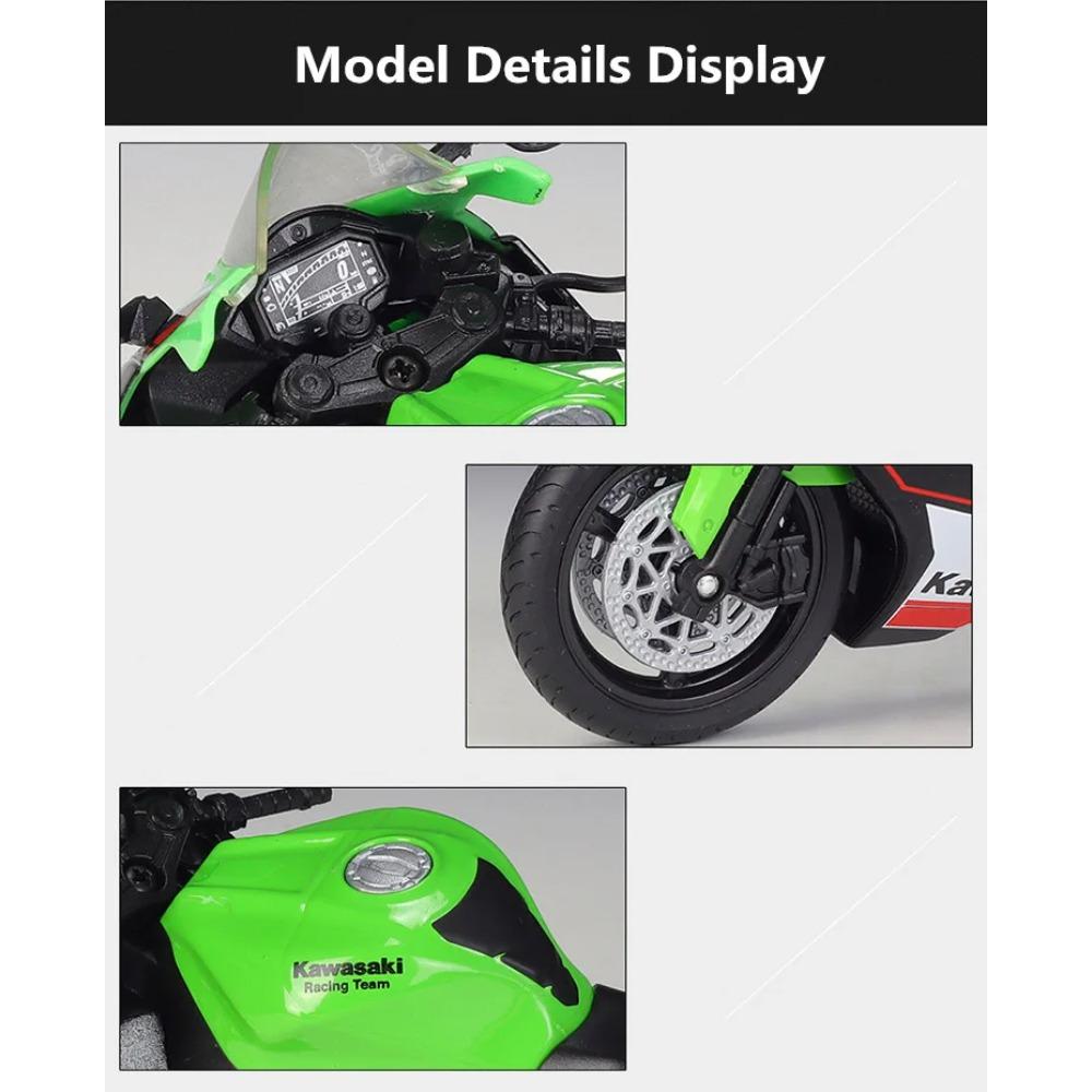 Welly 1/12 2021 Kawasaki Ninja ZX-10R Сплав Модель мотоцикла Симуляция Литой металл Масштаб Модель мотоцикла Детская игрушка Подарки