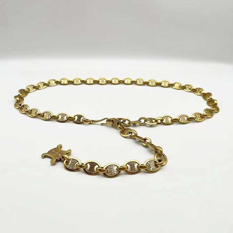 Retro Solid Waist Chain, Heavy Texture Medieval Metal Jumpsuit with Waist Design Temperament European and American