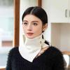 Solid Soft Knitted Neck Warmer Sport Scarf Women Men Button Face Cover Winter Running Warm Scarves Thick Cold-proof Collar