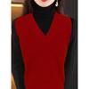 Тонкий большой V-образный вырез без рукавов внутренний свитер свободный трикотажный жилет свитер
