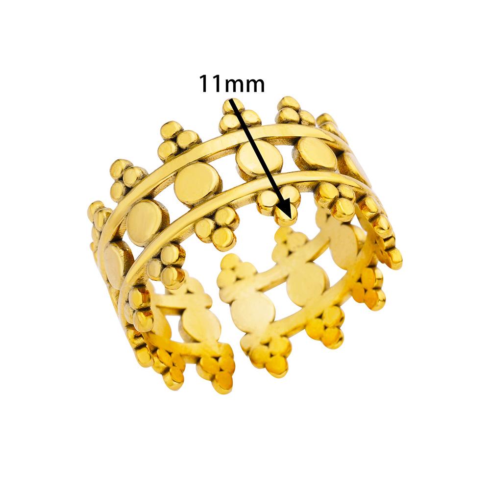 Stainless Steel Heart Geometric Hydraulic Ring for Women