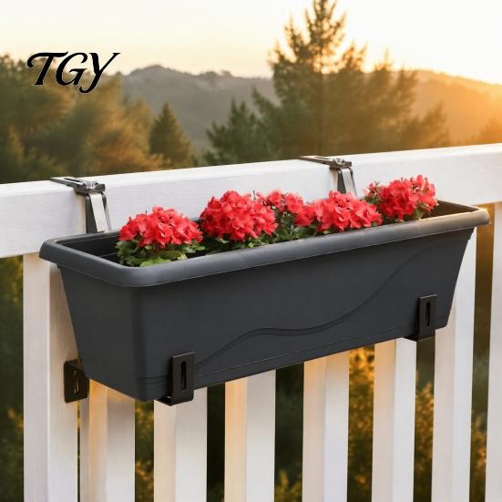 Stainless Steel Garden Box Mounts 4Pcs Adjustable Planter Brackets, Flower Hangers, Metal Pot Stands No Drill Plant Supports for Fence Balcony