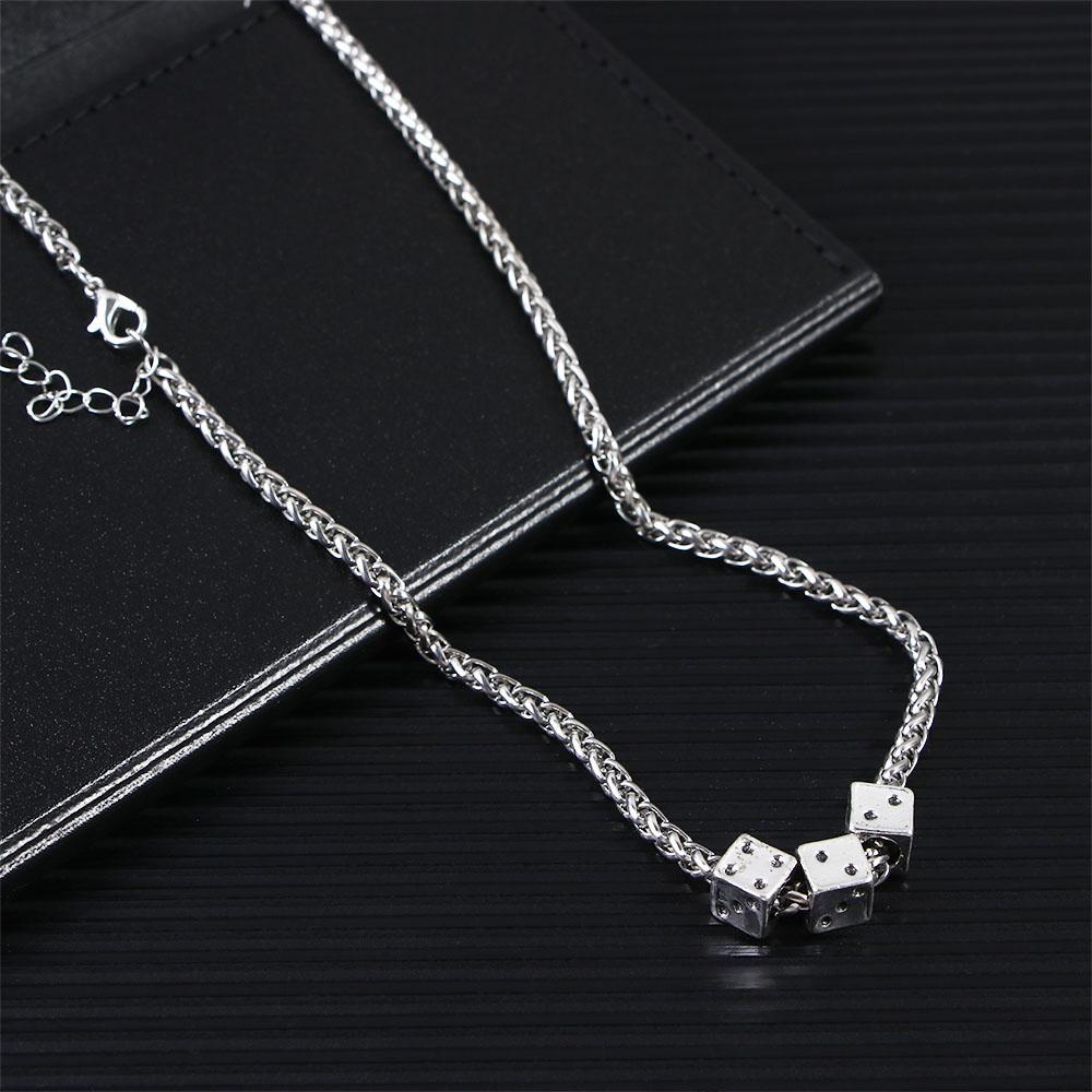 Цепочка из костей, витая цепочка, корейское колье на ключицу, мужские ожерелья, женские панк-ожерелья, кулон в виде игральных костей