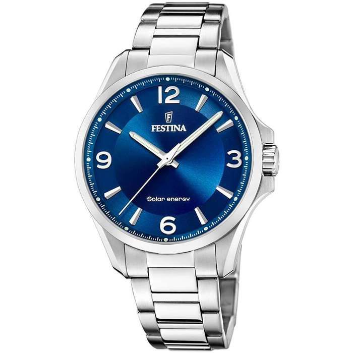 Montre - FESTINA - Montre Festina solaire acier - Cadran bleu - 41,5 mm - Chic