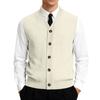 Men's V-Neck Sleeveless Knit Cardigan Vest