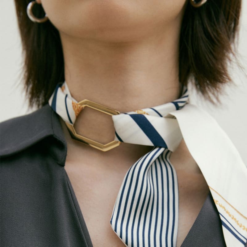 Saint Luxure Silk Twilly Scarf Vane Ivory SL21FSTVNIV